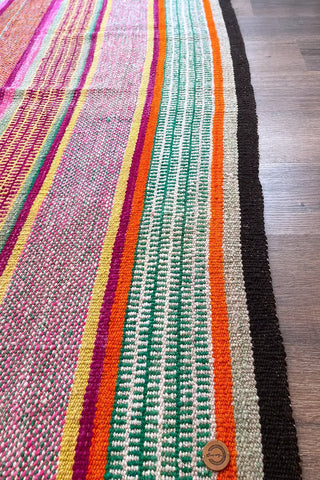 Alfombra étnica multicolor 164x145 cm