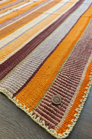 Alfombra étnica peruana naranja 154x150 cm