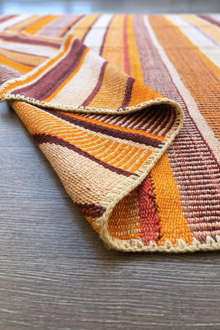 Alfombra étnica peruana naranja 154x150 cm