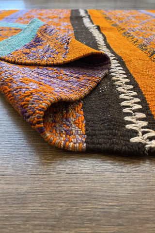 Alfombra étnica peruana multicolor 154x165 cm