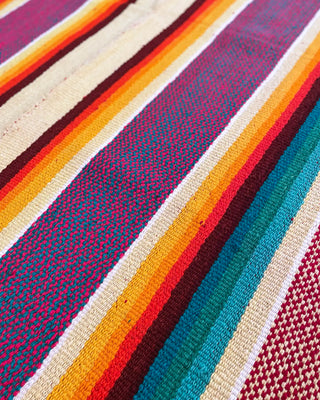Alfombra étnica a rayas multicolor 180x165 cm