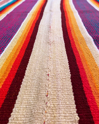 Alfombra étnica a rayas multicolor 180x165 cm