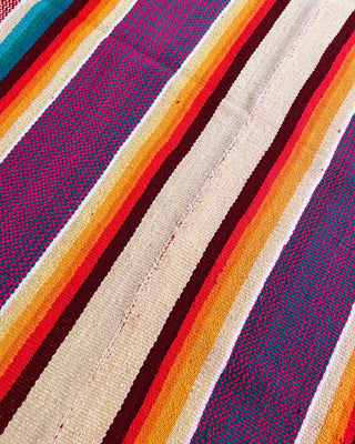 Alfombra étnica a rayas multicolor 180x165 cm