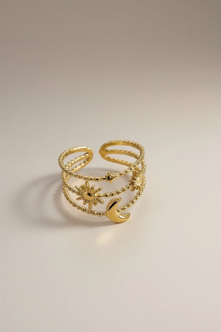 Anillo ajustable dorado Luz