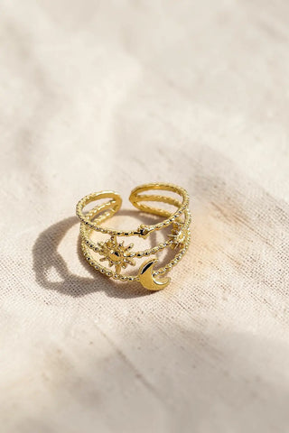 Anillo ajustable dorado Luz