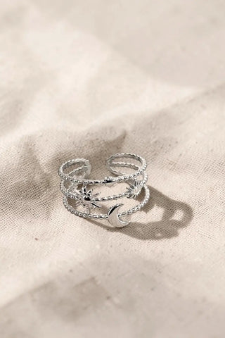 Anillo ajustable plateado Luz