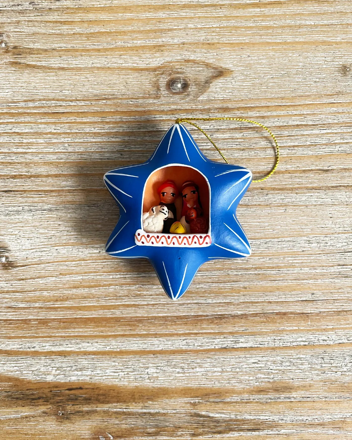 Belén Peruano Hecho a Mano Estrella Azul