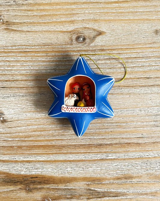 Belén Peruano Hecho a Mano Estrella Azul