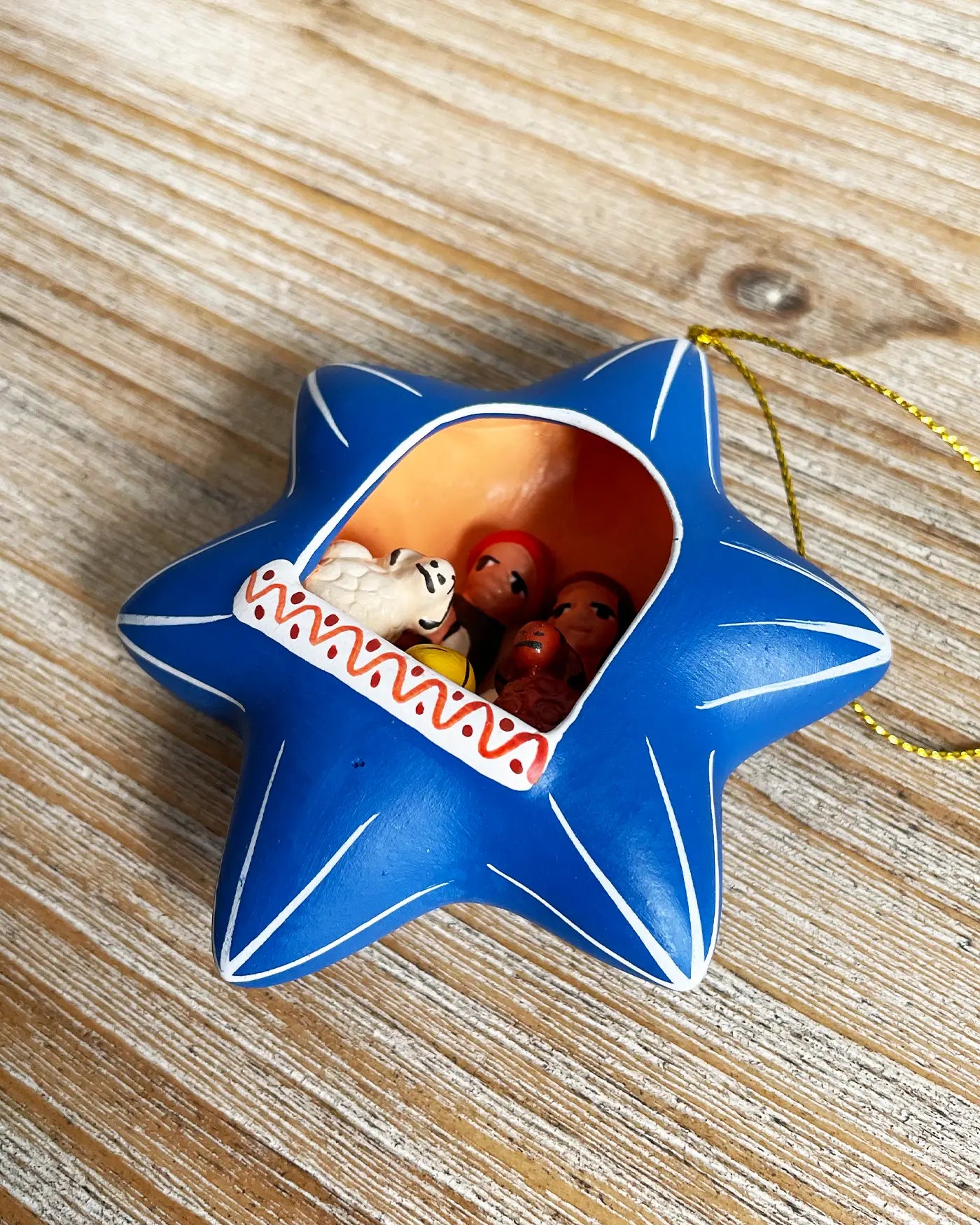 Belén Peruano Hecho a Mano Estrella Azul