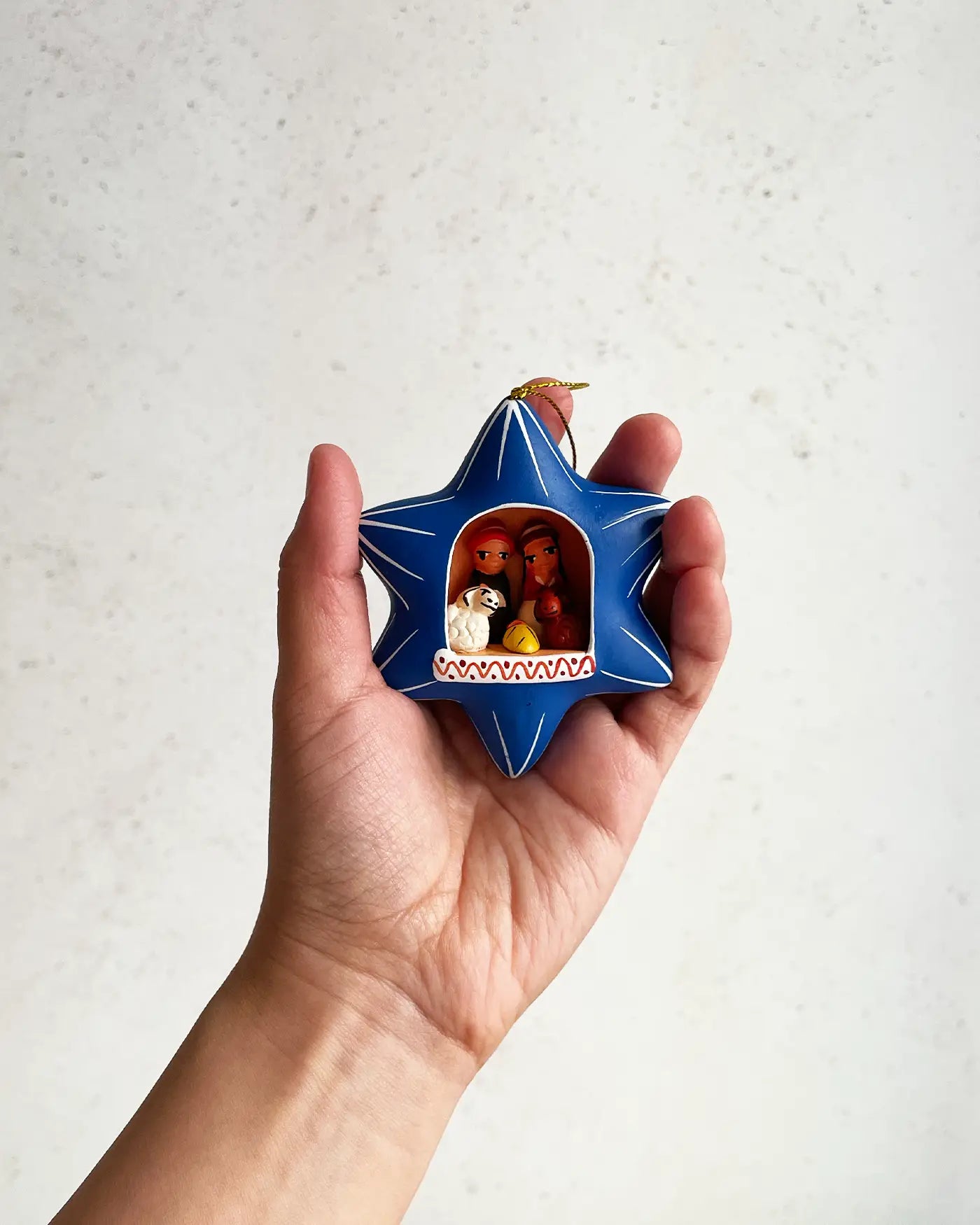 Belén Peruano Hecho a Mano Estrella Azul