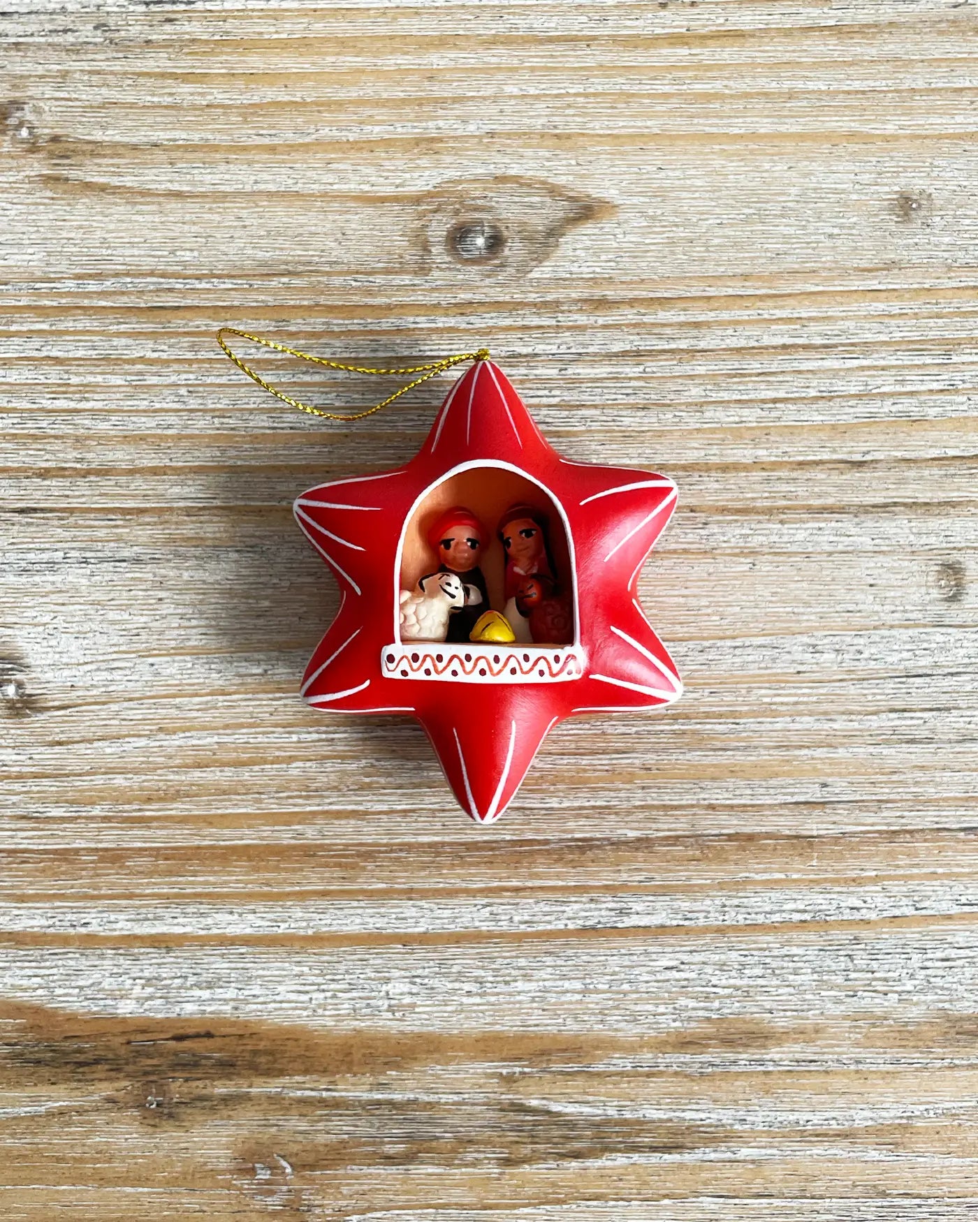 Belén Peruano Hecho a Mano Estrella Roja