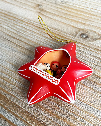 Belén Peruano Hecho a Mano Estrella Roja