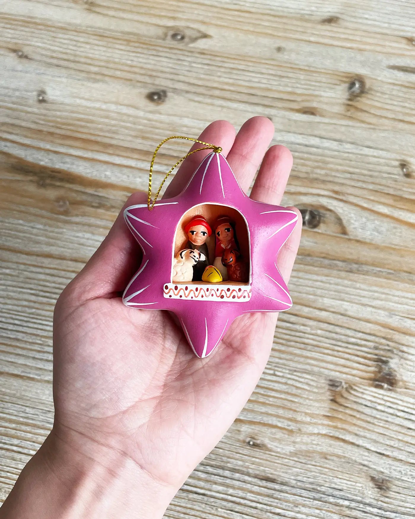 Belén Peruano Hecho a Mano Estrella Púrpura