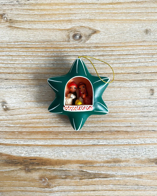 Belén Peruano Hecho a Mano Estrella Verde