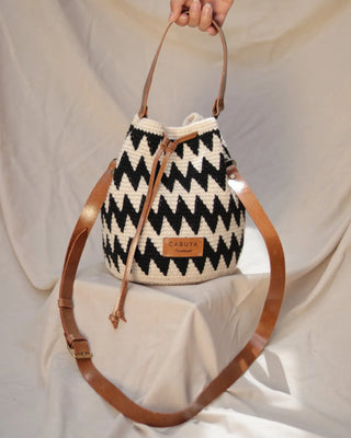Black Crochet Cabuya Bucket Bag