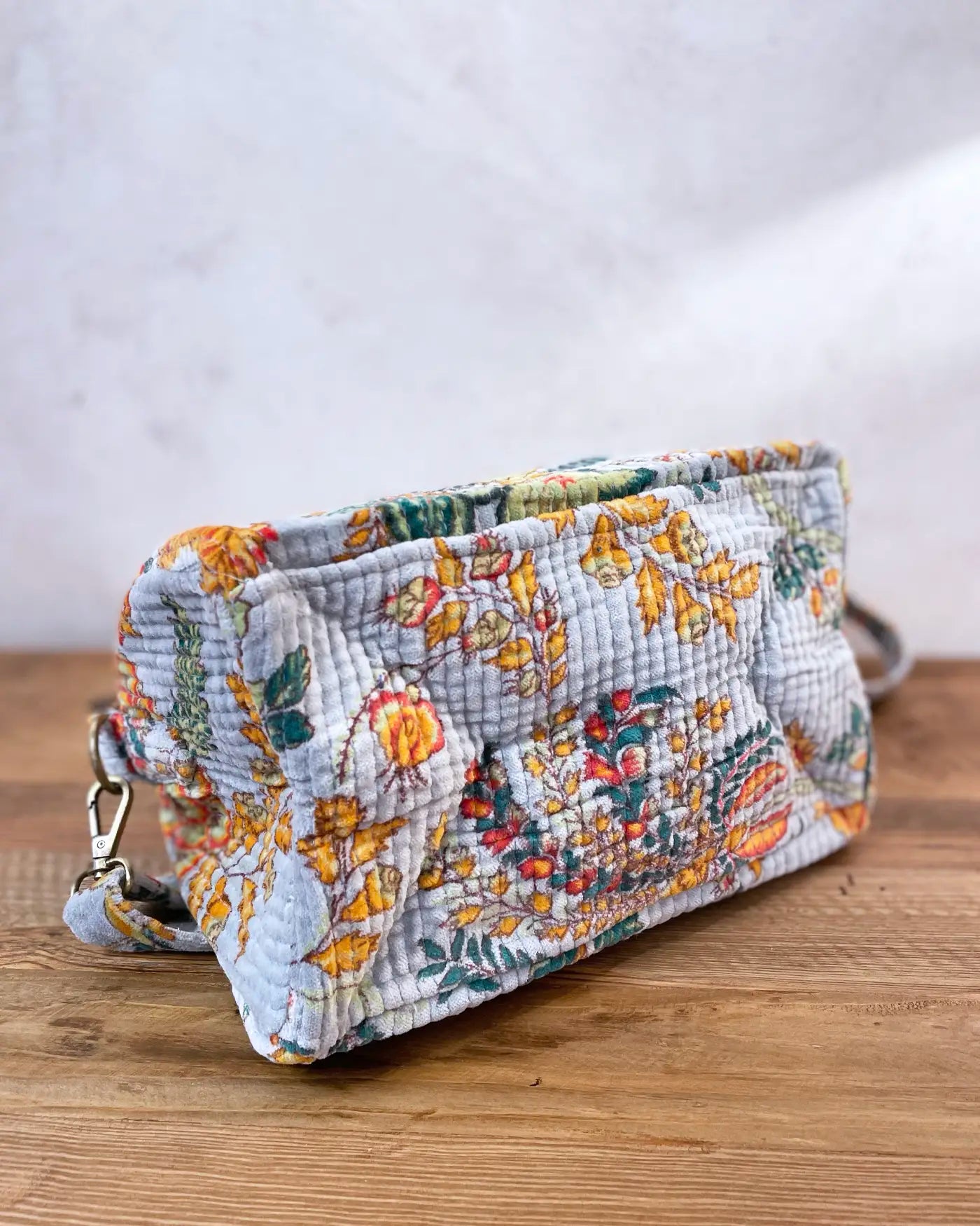 Bolso Flores India Gris