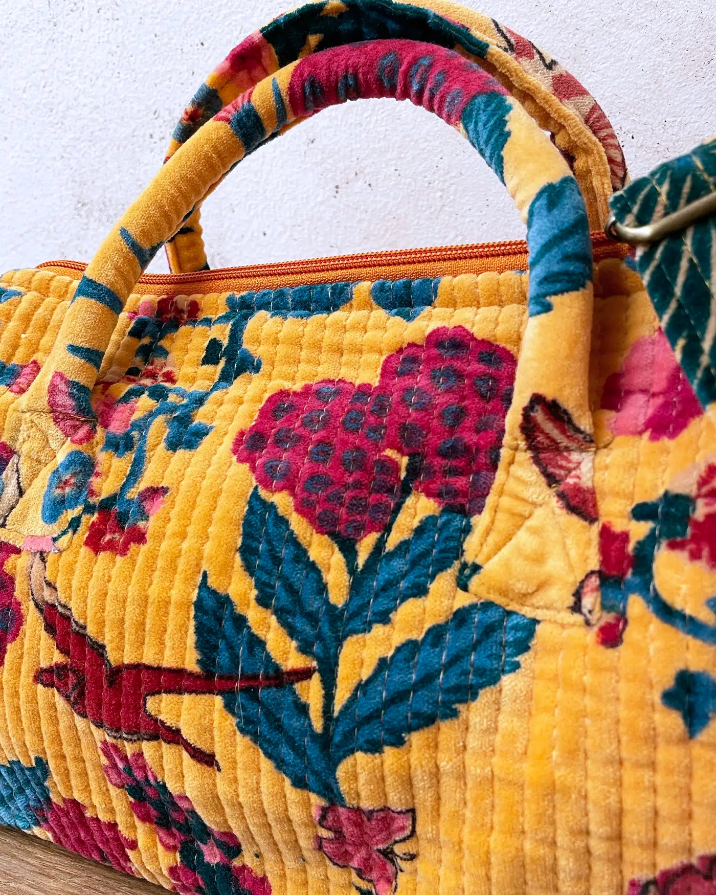 Bolso Flores India Naranja