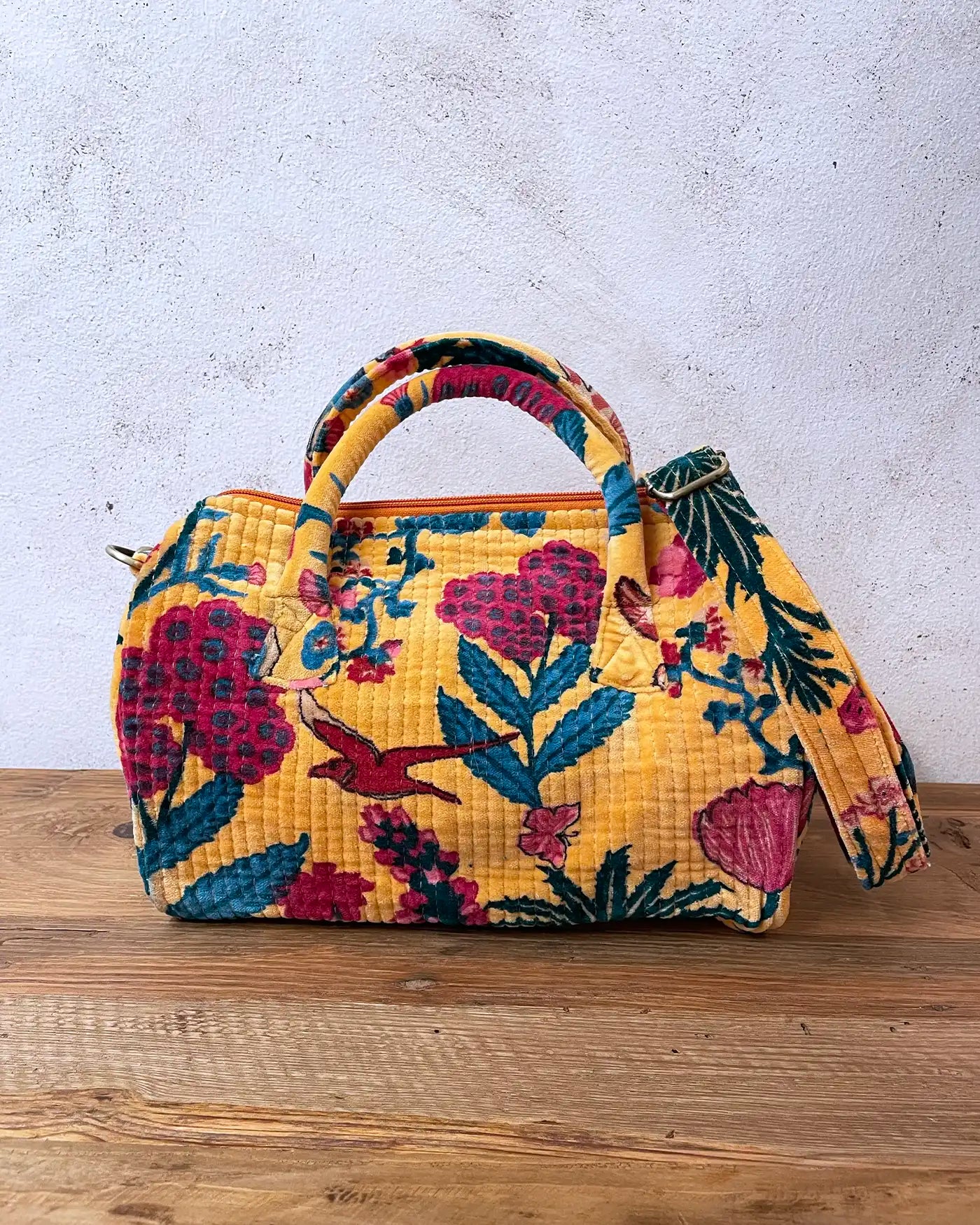 Bolso Flores India Naranja