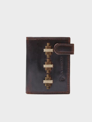 Cartera de piel étnica Caucel - Taupe