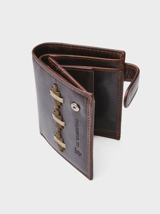 Cartera de piel étnica Caucel - Taupe