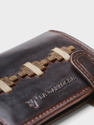 Cartera de piel étnica Caucel - Taupe