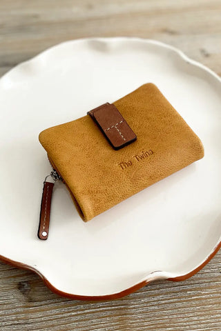 Cartera de piel Mostaza