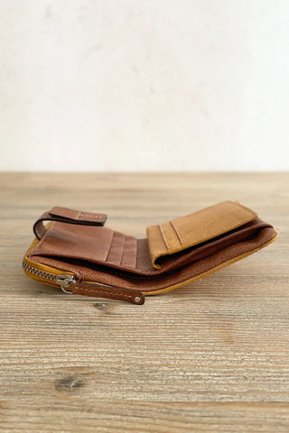 Cartera de piel Mostaza