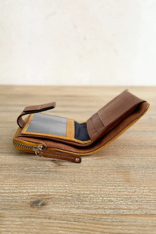 Cartera de piel Mostaza
