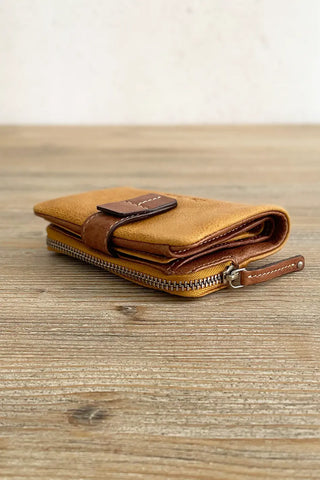 Cartera de piel Mostaza