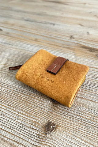 Cartera de piel Mostaza