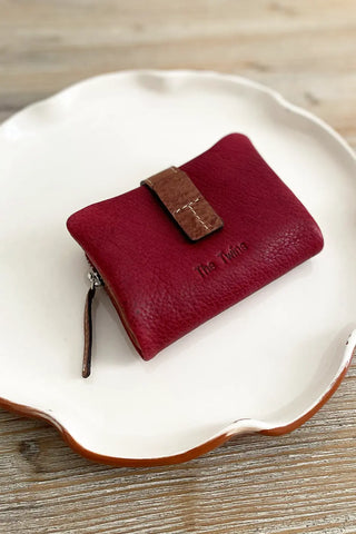 Cartera de piel Roja