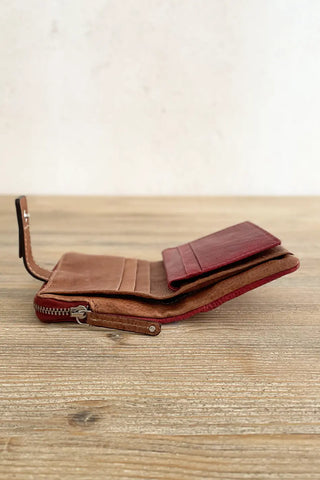 Cartera de piel Roja