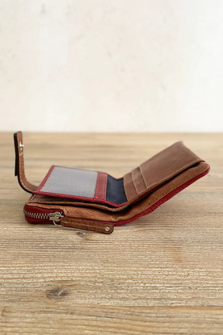 Cartera de piel Roja