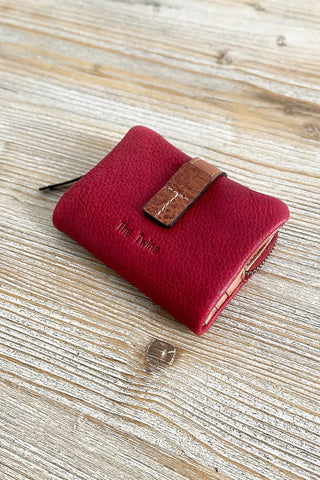 Cartera de piel Roja