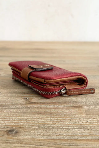 Cartera de piel Roja