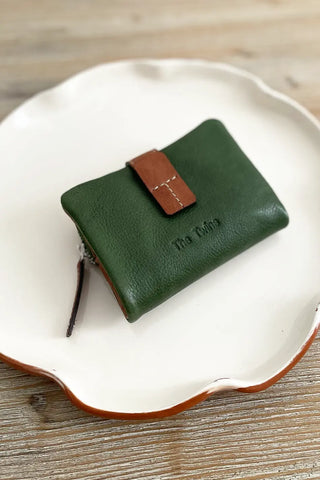 Cartera de piel Verde