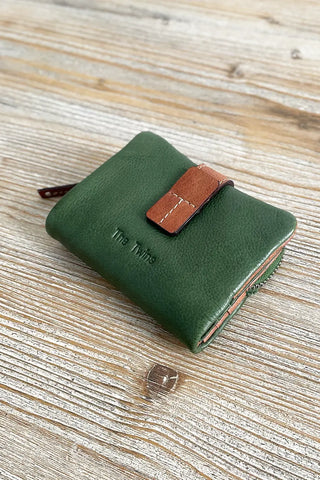 Cartera de piel Verde