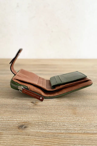 Cartera de piel Verde