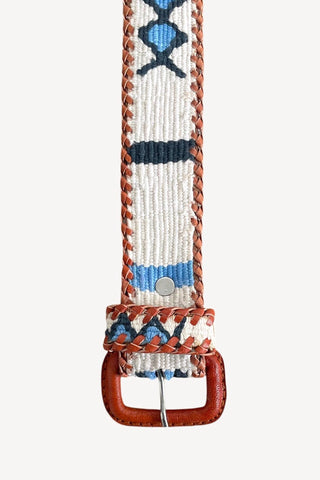 Cinturón étnico Blanco y Azul