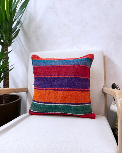 Peruvian Handmade Multicolor Striped Cushion 50x50