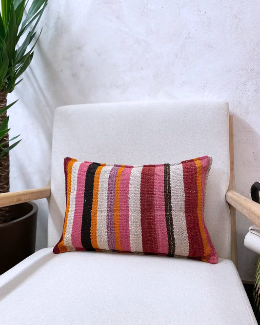 Peruvian Handcrafted Cushion Pink and Beige 30x50