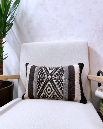 Peruvian Ethnic Cushion Black and Beige 30x50