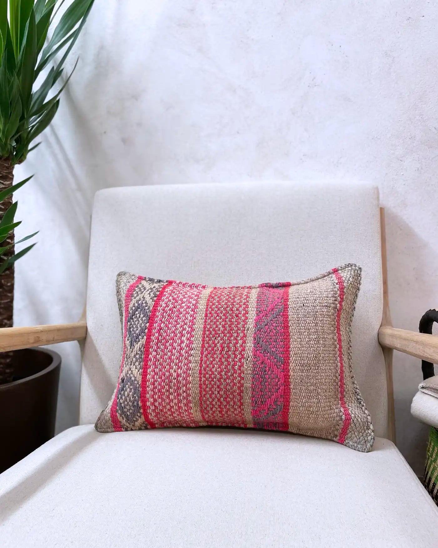 Peruvian Ethnic Pink and Green Cushion 30x50