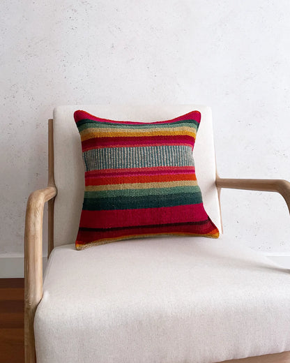 Cojín Étnico Peruano Verde y Naranja 50x50