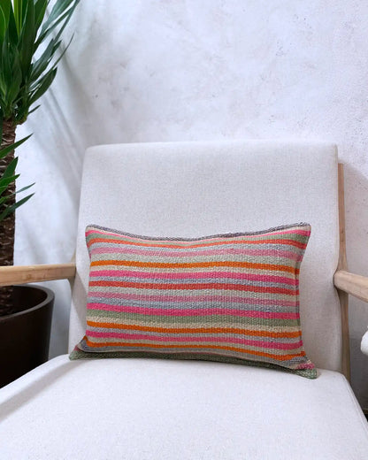 Peruvian Handmade Multicolor Striped Cushion 30x50