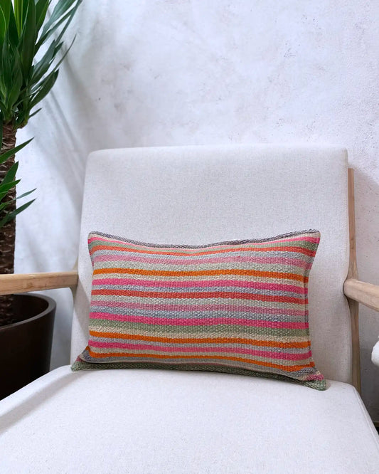 Peruvian Handmade Multicolor Striped Cushion 30x50