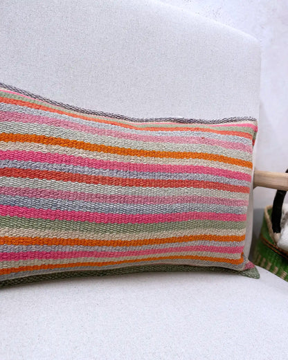 Peruvian Handmade Multicolor Striped Cushion 30x50