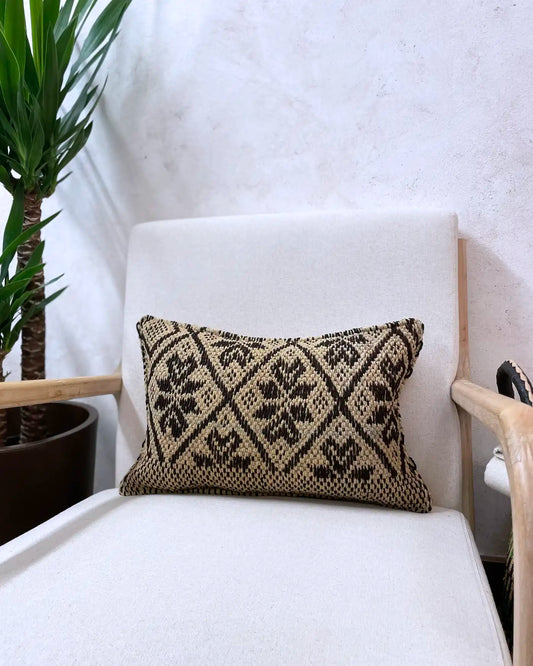 Peruvian Ethnic Cushion Yellow and Black 30x50