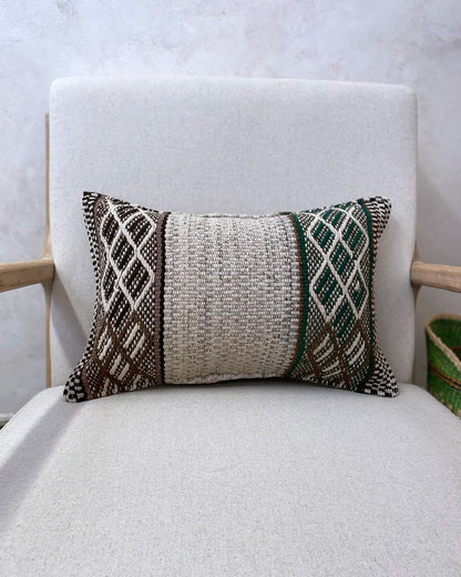Cojín Étnico Peruano Beige y Verde 30x50
