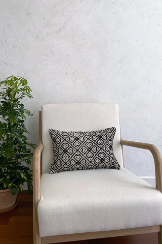 Peruvian Ethnic Cushion Beige and Black 30x50